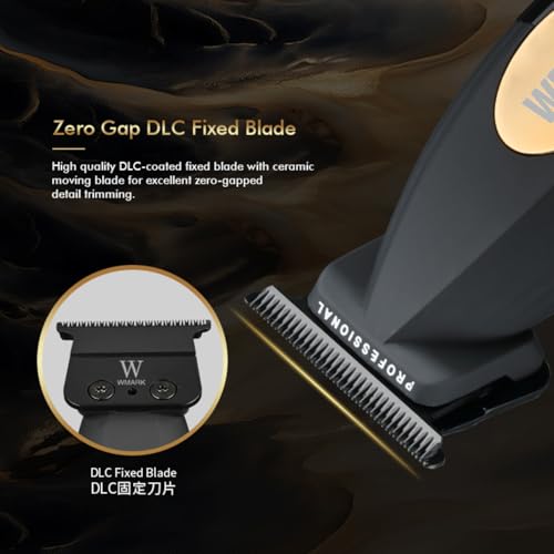 Image of WMARK NG-8238 Premium Professional 9000 RPM 2 Speed Zinc Alloy Body Digital Display DLC coating Blade Pro Li Outliner Cordless T Blade Hair Clipper 0 Gap Outlining for Barber Runtime 240min, Model 26