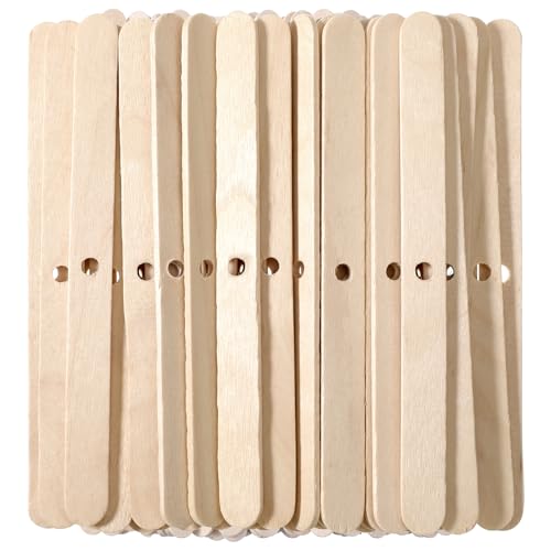 100 Pcs Candle Wick Holders Wooden Candle Wick Centering Devices Bars Wax Stick Clips Center Tool for DIY Wax Crafting Material Supplies