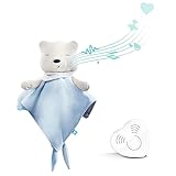 myHummy Einschlafhilfe Baby Doudou Basic blau weiß | White Noise Baby Einschlafhilfe Kinder zur Baby Beruhigung | my hummy Einschlafhilfe Baby mit sanftem Ausklingen nach 1 Stunde