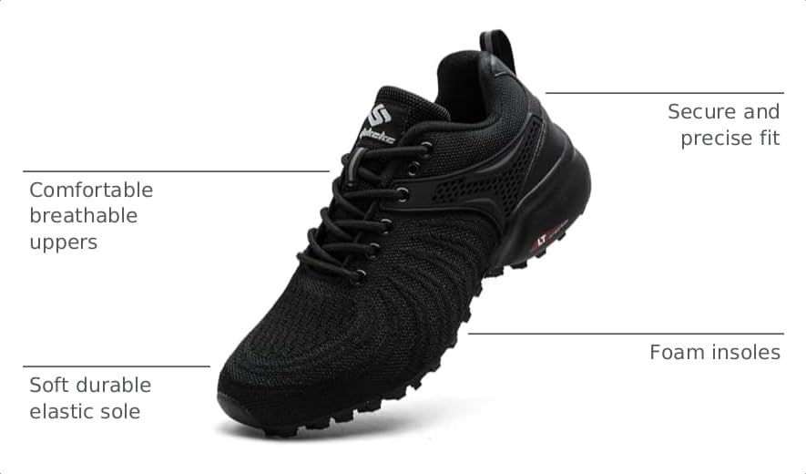 Image of Men's Trail Running Shoes Lightweight Breathable Walking Hiking Sneakers Outdoor Athletic Tennis Cross Training Shoes