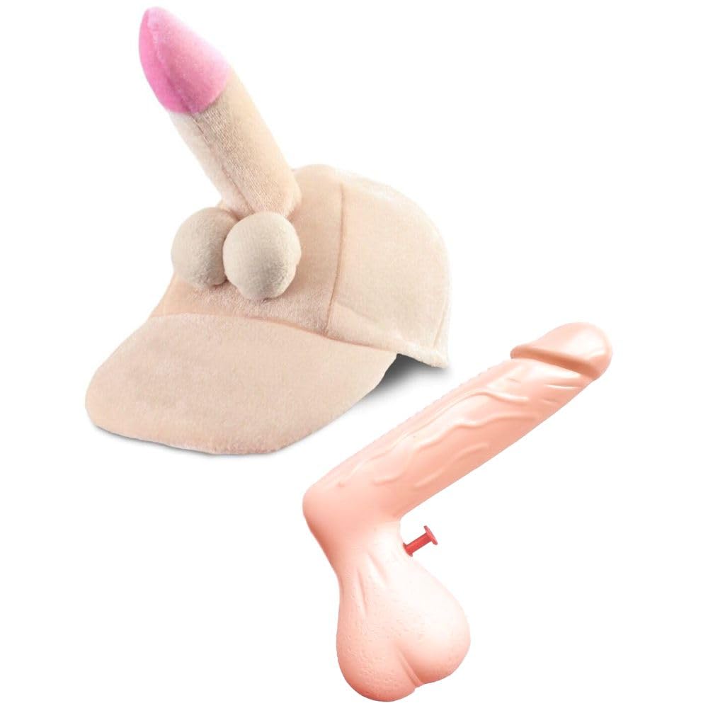 Cappello pisello rosa peluche e pistola ad acqua pisello per la festa di addio al nubilato celibato gadget per adulti sexy 18+