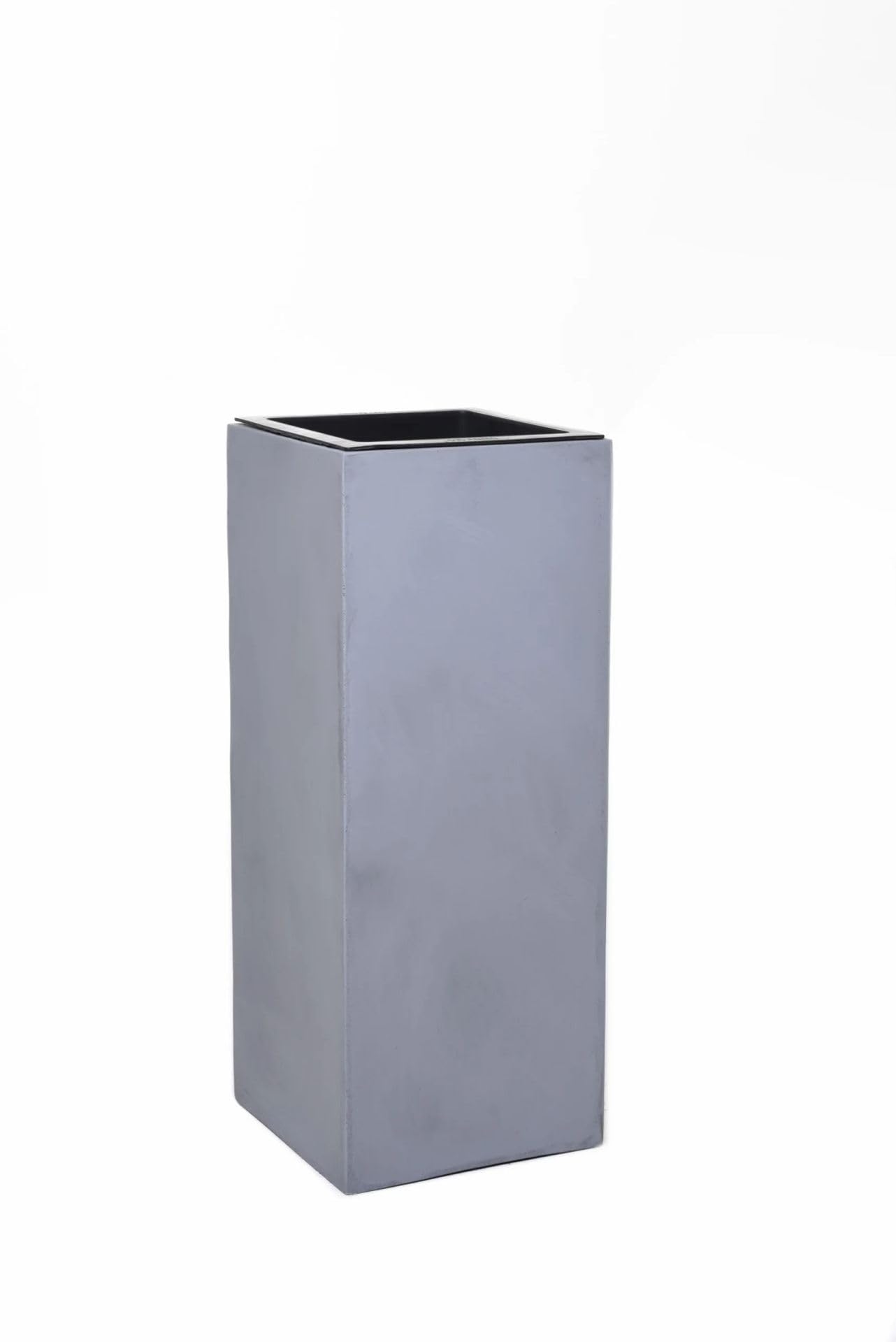 VIVANNO Pflanzkübel Fiberglas BLOCK - Betongrau 30x30x75 cm