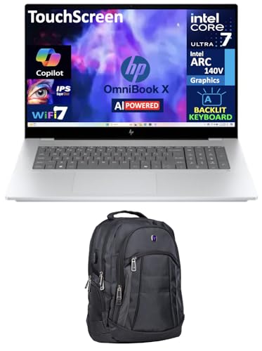 Image of HP OmniBook X Copilot+ Laptop 17.3 inch Touchscreen IPS FHD Display Ultra 7