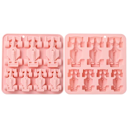 Recopilación de Moldes con formas al mejor precio. 43 Ipotkitt - 2 moldes de silicona con forma de coche de carreras de color rosa para el transporte de vehículos de coche, para gelatina, fondant, chocolate, caramelo, pastel de...