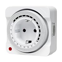 Mechanische Zeitschaltuhr Steckdose, 24-Stunden-Programm Analoge Zeitschalt-Steckdose mit 96 Segmenten 15 min Schaltintervall, für Saisonbeleuchtung, Feiertagsdekorationen, Lampen, Wachsen Licht