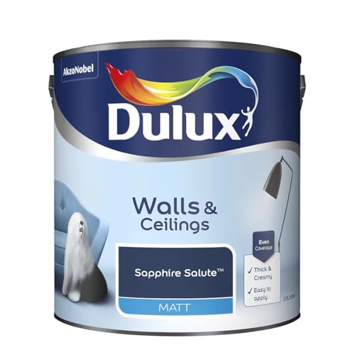 Sapphire Salute Walls & Ceilings Matt Emulsion Paint 2.5L – Smooth Creamy Finish, Quick Dry, Low VOC, Easy Application for Interior Walls & Ceilings