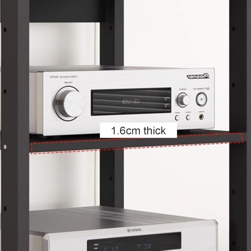 HiFiRac Étagère de rangement en bois robuste pour matériel audio/vidéo Design moderne Support multimédia pour home cinéma centre de divertissement Meuble robuste