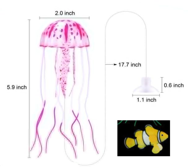 Image of Purple Aquarium Artificial Glowing Jellyfish Fish Tank Ornament Aquarium Silicone Decoration, Aquarium Decor Thematic Ornaments, Aquarium Decor