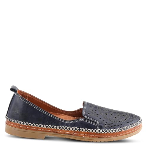 Image of Spring Step Women's Ingrid Loafers - Premium Leather Slip-On with Laser Cutout Design, Elastic Goring and Lightweight Flat Sole for Comfortable Stylish Wear