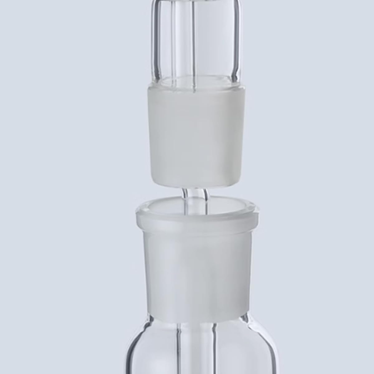 Labor Gas Waschflasche Glas Vakuumfalle mit einem geraden Rohr und einem gebogenen Rohr für Chemie Labor Glaswaren Kit (25ml)