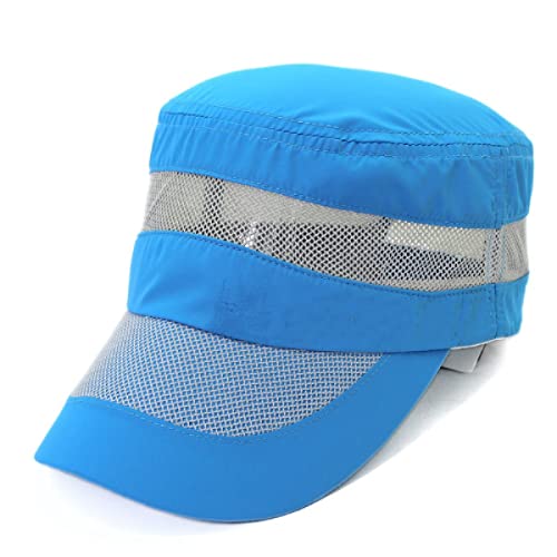 Ihmlyl Sombrero Playa Mujer Gorra De Malla, Deportes Al Aire Libre Y Ocio, Gorra Plana, Gorra De Malla Transpirable, Combinación De Colores Individual,Cielo Azul,Ajustable Cover
