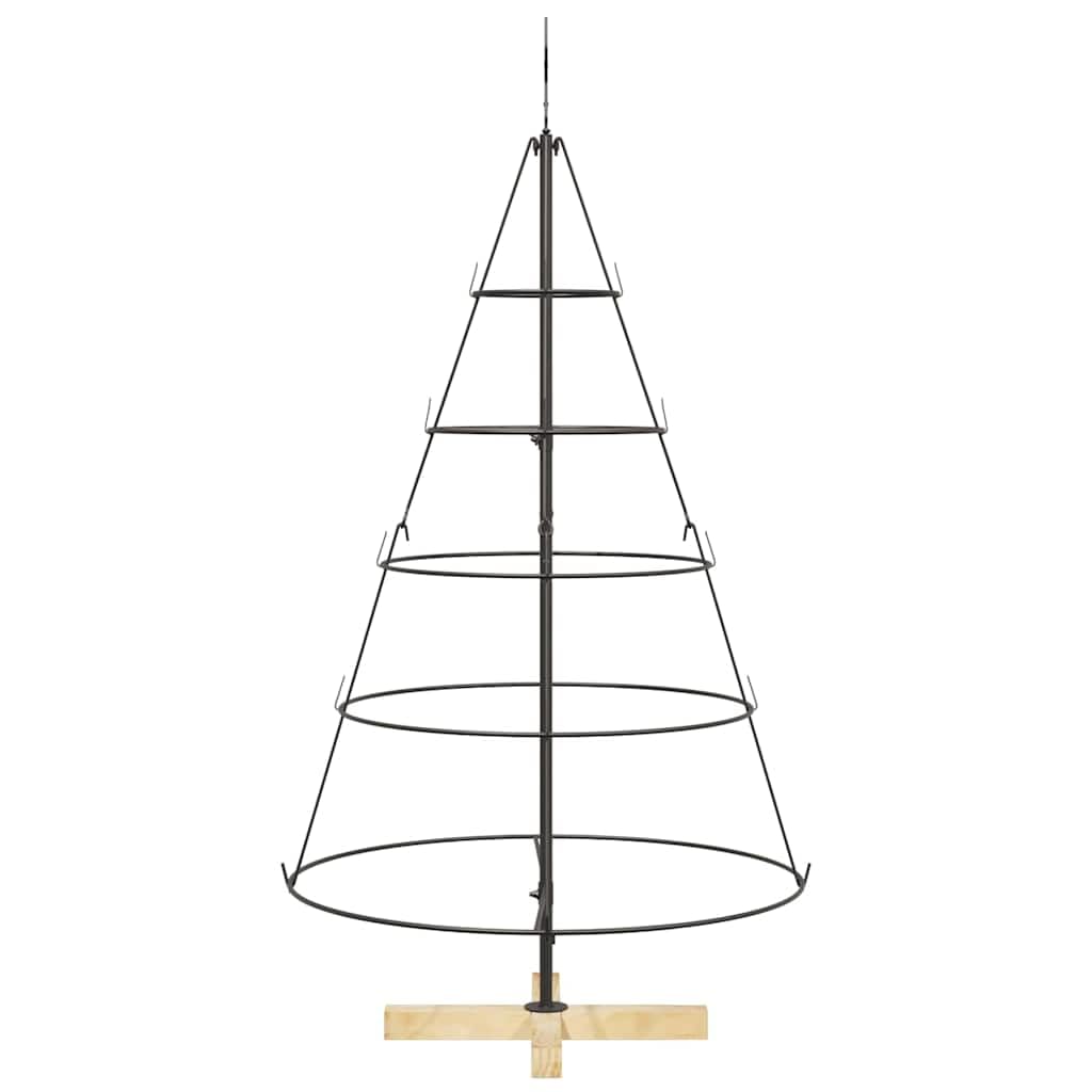 Albero di Natale Artificiale a Pigna con Supporto Nero in Acciaio, Design Conico Moderno, Christmas Tree, Decorazioni Natalizie, Adatto per Casa e Ufficio, Nero, 125 cm