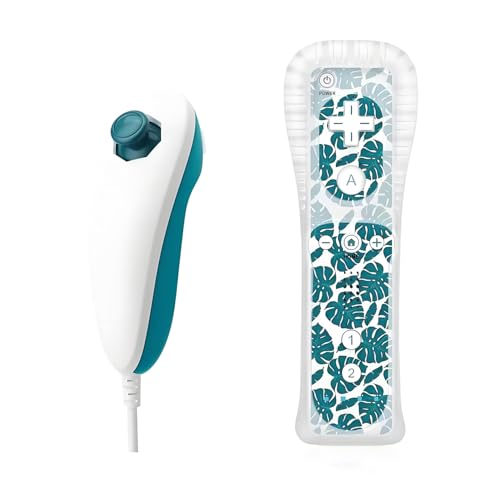 QUMOX Wii Remote Controller and Nunchuck Cyan Compatible for Wii/Wii U Console (Motion Plus Not Included)