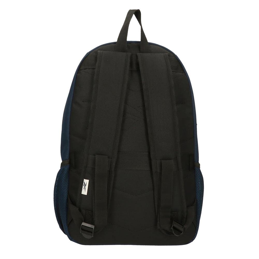 Reebok Boston, mochila escolar, mochila negro y azul fabricada en poliéster, Tirantes anchos, ergonómicos y acolchados, varios compartimentos, de Joumma Bags
