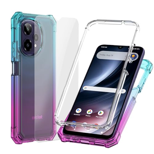 Ailiber Case for ATT Motivate Pro 2 5G with Screen Protector Cricket Icon Pro 2026 Case Dual Layer Protection Shockproof Corners TPU Bumper Hard Silicone Full Body Cell Phone Cover-Blue Pink