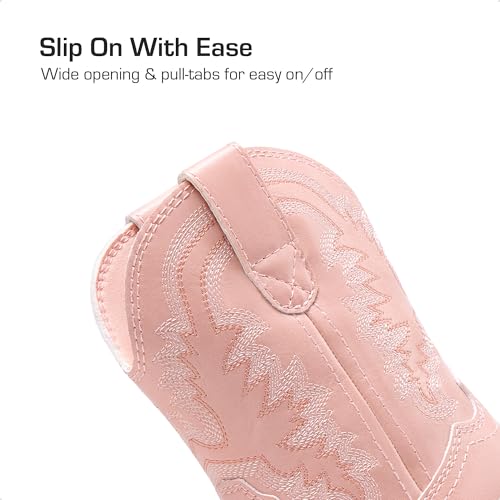 image for DREAM PAIRS Toddler Little Boys Girls Cowboy Boots Kids Western Square