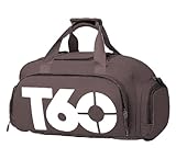 Men Women Outdoor Sport Bags T60 Waterproof luggage/travel Bag/ Gym Sport Backpack Multifunctional Sports Bag (Brown Coffee)