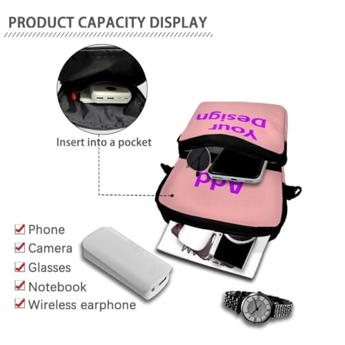 Image of Crossbody Bag for Women Sling Purse Pink Ribbon Cell Phone Holder with Straps
