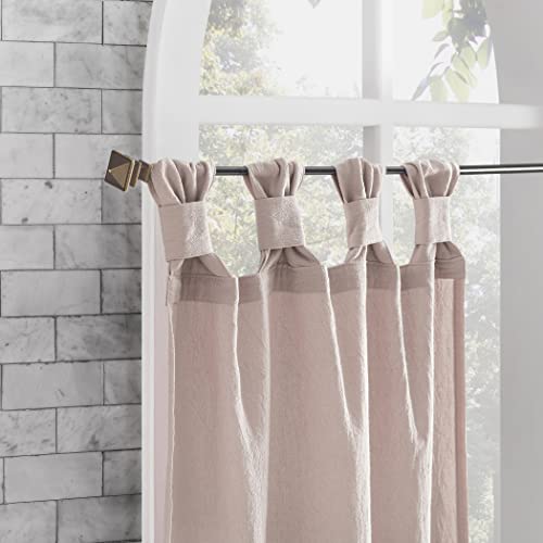 Archaeo Washed Cotton Small Window Twist Tab Cafe Curtains, 52" x 36", Rose Quartz by Archaeo - Image 2