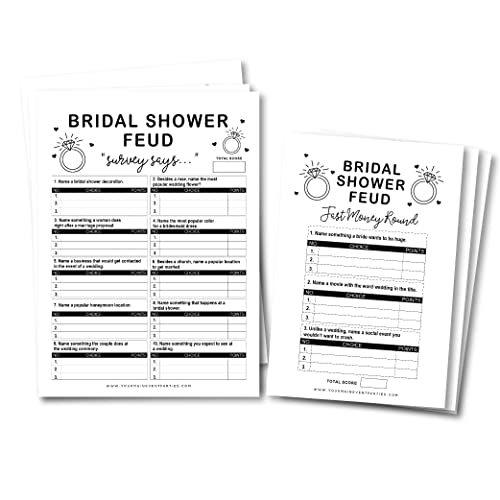 Your Main Event Prints Bridal Shower Feud Game Fun Neutral
