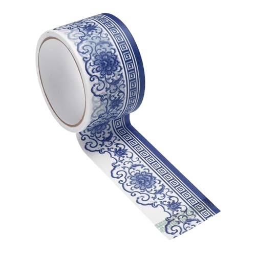 Washi tape Chinoiserie autocollant mural et masking tape scrapbooking bleu lotus