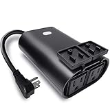 Outdoor Z-Wave Plus On/off Light and Appliance Plug, Two On/off Smart Outlet, Zwave Hub Required, Works with SmartThings, Wink, Alexa (ZW97)