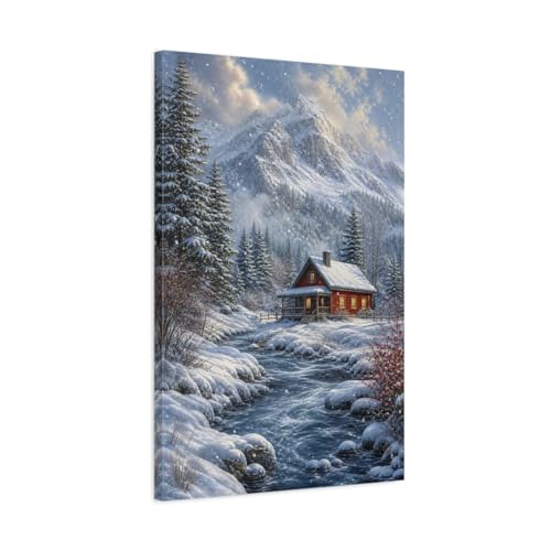 Toile mosaïque peinture cabine rouge art mural réaliste salon 50x75cm