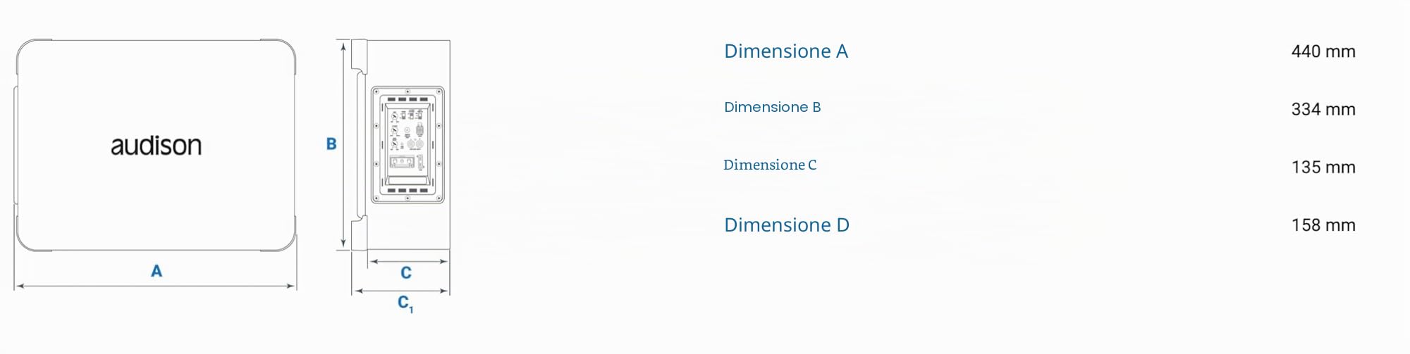 Audison APBX 10 AS2 - Subwoofer attivo in cassa sigillata da 250 mm con amplificatore integrato, progettato per bassi profondi e controllati, potenza massima 800W