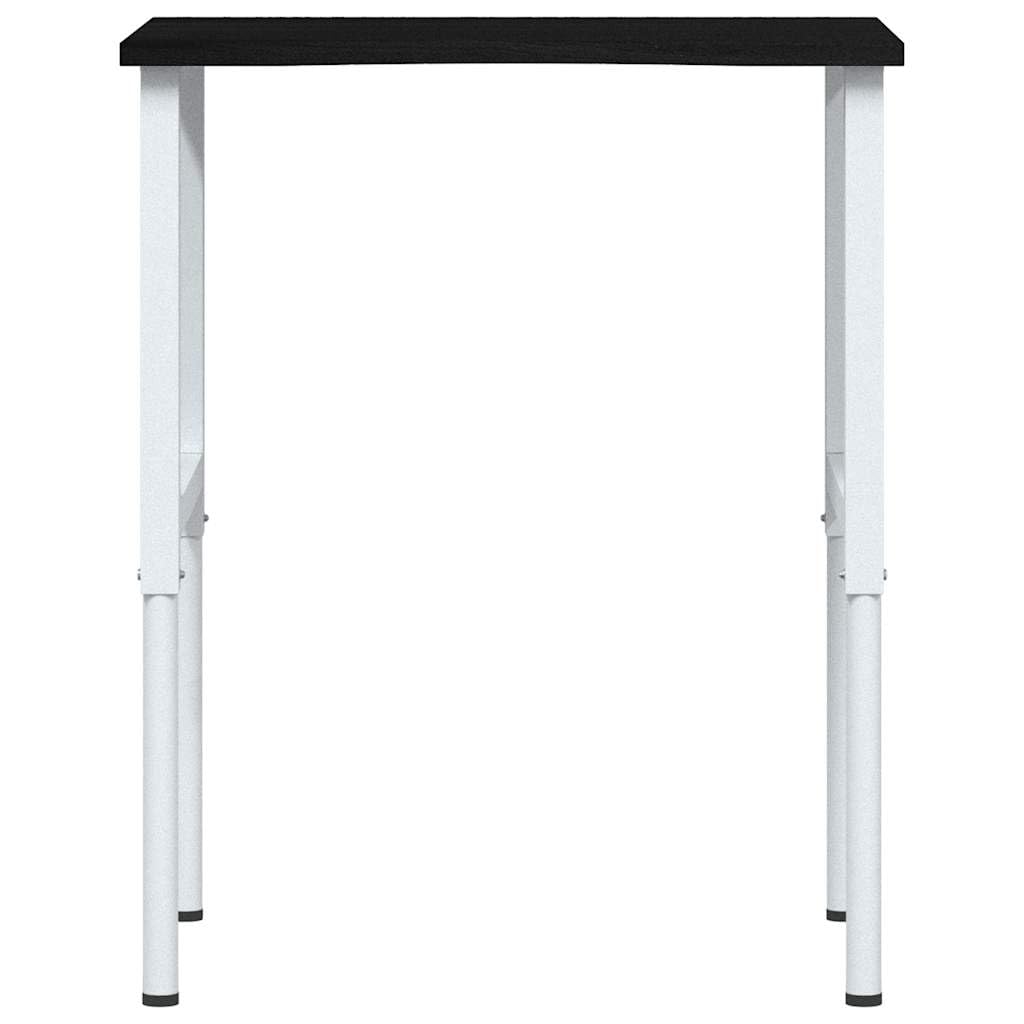 Banco de trabajo de roble macizo marrón oscuro, 80 x 60 x (71,5 – 98) cm con estructura de metal resistente, gran área de trabajo para talleres y proyectos de bricolaje, estable