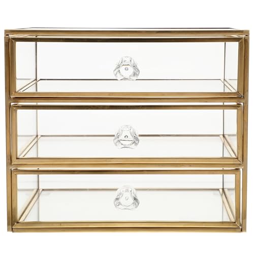 TIDTALEO 北欧風段引き出し式ジュエリー収納ボックス 化粧品収納兼用 小型文具オーガナイザー コンパクト設計で省スペース ドレッサー用保