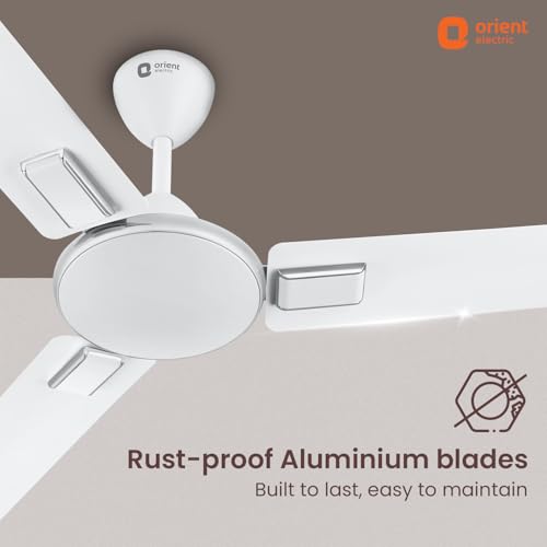 Image of Orient Electric 1200mm Apex Cruise Ceiling Fan for Home | BEE 1 Star Rated Energy Efficient Fan| Outstanding Performance | 2 Years Warranty by Orient | Silver Pearl White