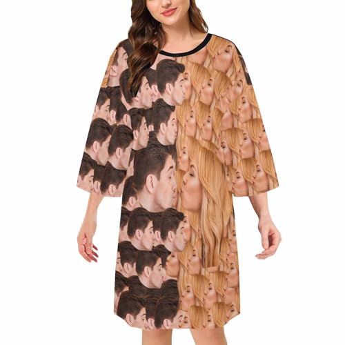 M YESCUSTOM Personalized Women's Nightgown Custom Face Sleepwear Sleep Gown for Women Personalized Photo Pajamas House Dress4