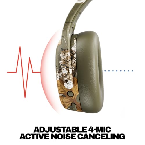 Image of Skullcandy Crusher ANC 2 Wireless Over-Ear Bluetooth Headphones with Multi-Sensory Bass, Active Noise Cancelling, Up to 60 Hours Battery, Microphone for iPhone Android - Realtree Edge Colors Drab
