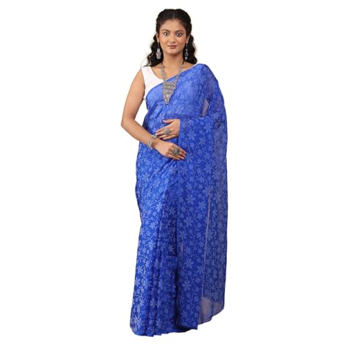 Image of Garden Vareli Lock Chiffon Floral Saree