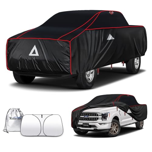 Tozaroa Hail Protector Car Cover for Truck(Length:250-262) Waterproof All-Weather Anti Hail Thick Multi-Layered EVA with Sun Visor&Storage Bag for F-150 Silverado Ram Sierra Tundra Tundra etc