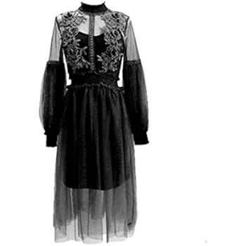 Amazon Co Jp レディース ワンピース フェミニン エレガント レースワンピース 韓国ファッション Xlブラック ホビー