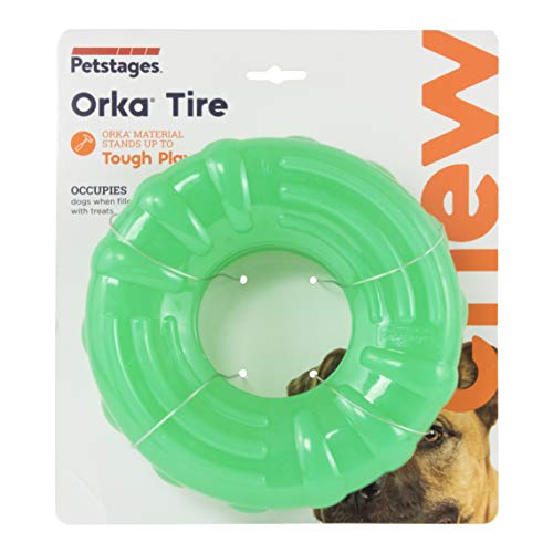 Orka Tire Green TreatDispensing Dog Chew Toy