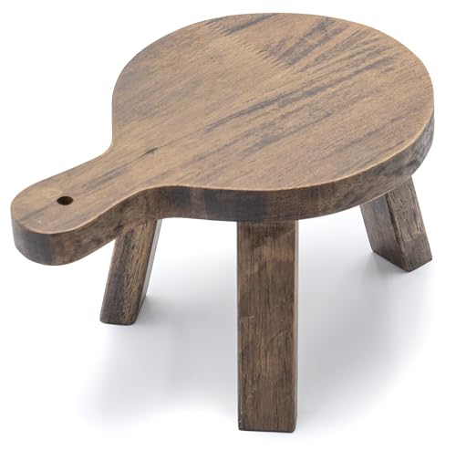 Red-Co-6-inch-Tall-Mini-Round-Boho-Chic-Tabletop-Sustainable-Rubberwood-Stool-Display-Stand-Casual-Country-Potted-Plant-Holder-Brown Red Co 6 inch Tall Mini Round Boho Chic Tabletop Sustainable Rubberwood Stool Display Stand Casual Country Potted Plant Holder Brown