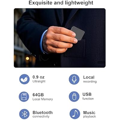 AI Voice Recorder, Audio Recording Device with App Control,AI Transcribe & Summarize Support 144 Languages, 64GB Memory,Voice Recorder for Lectures, Meetings,Interviews.