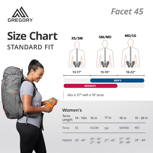 Morrales de senderismo ultraligeros femenino 55L gris miniatura 3