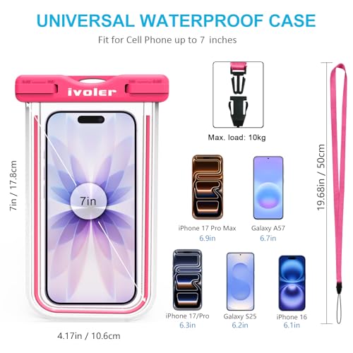 Image of ivoler [Pack of 2 Waterproof Phone Pouches with Fluorescent Edge