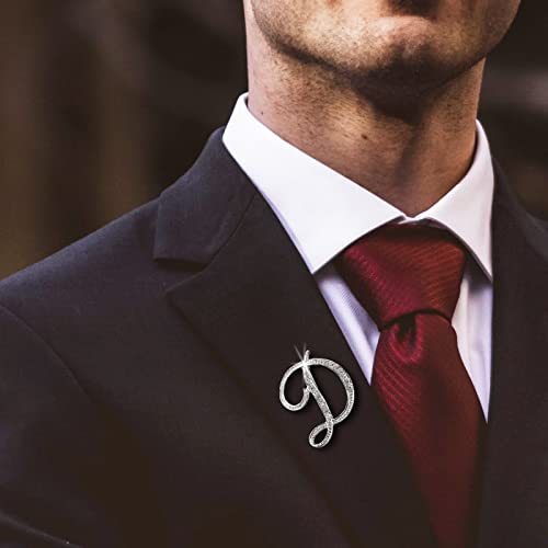 Image of Letter Brooch Pins, Alloy Lapel Pin Gold and Silver for Women, Girls, Men