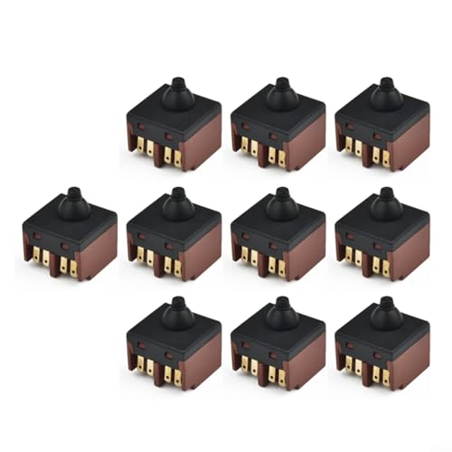 10 interruptores universales negros, interruptor de botón de repuesto para amoladora angular 100 accesorio de pulidora, interruptor de amoladora angular, accesorios de herramientas eléctricas de mano