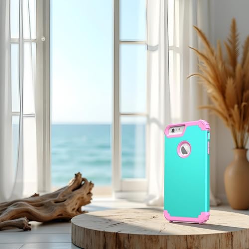 IDweel for iPhone 6S/6 Plus Case with Screen Protector Men, Mint Green/Pink - image 4