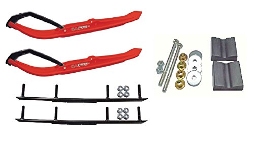 C&A Pro Red MTX Snowmobile Skis w/ 6