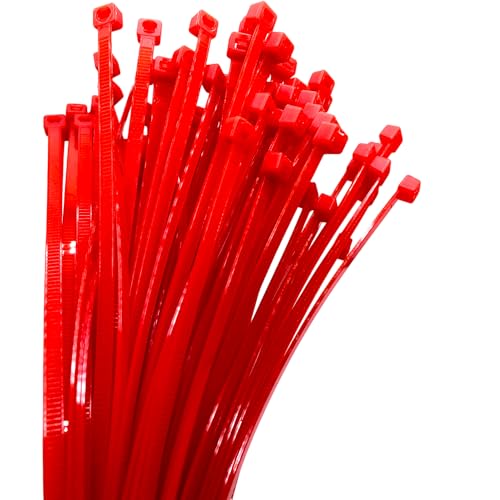 JHXTZ Zip Ties 100pcs Red Zip Ties 12 Inch Zipties Cable Tie Wraps Multi-Purpose Cable Management Ties Self-Locking Ziptie for Office and Home(Can bear 50lb)