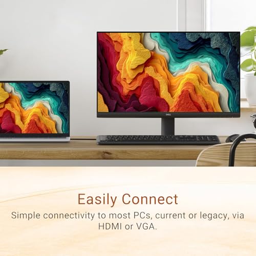 Image of Dell 24 inch Monitor, FHD (1920 x 1080), 100Hz, IPS Panel, AMD FreeSync, 5ms, VESA, Low Blue Light, Flicker Free, Anti-Glare, HDMI & VGA, Ultra-Thin bezels, Tilt Adjustment, Black