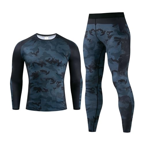 Conjunto deportivo de hombre con camiseta ajustada de manga larga y pantalones