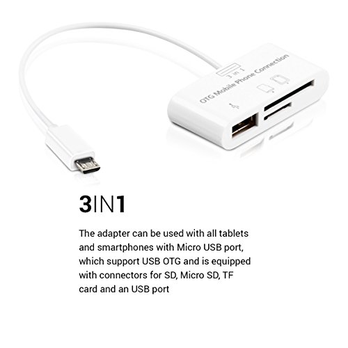 SD-Kartenleser für iPhone Kwmobile 3in1 Micro-USB OTG Adapter