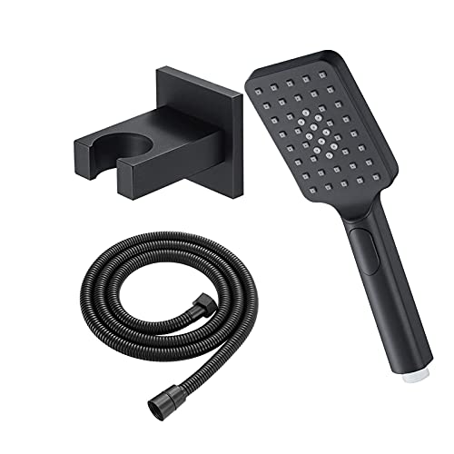 Cabezal de ducha cuadrado mano LaseVe negro ABS